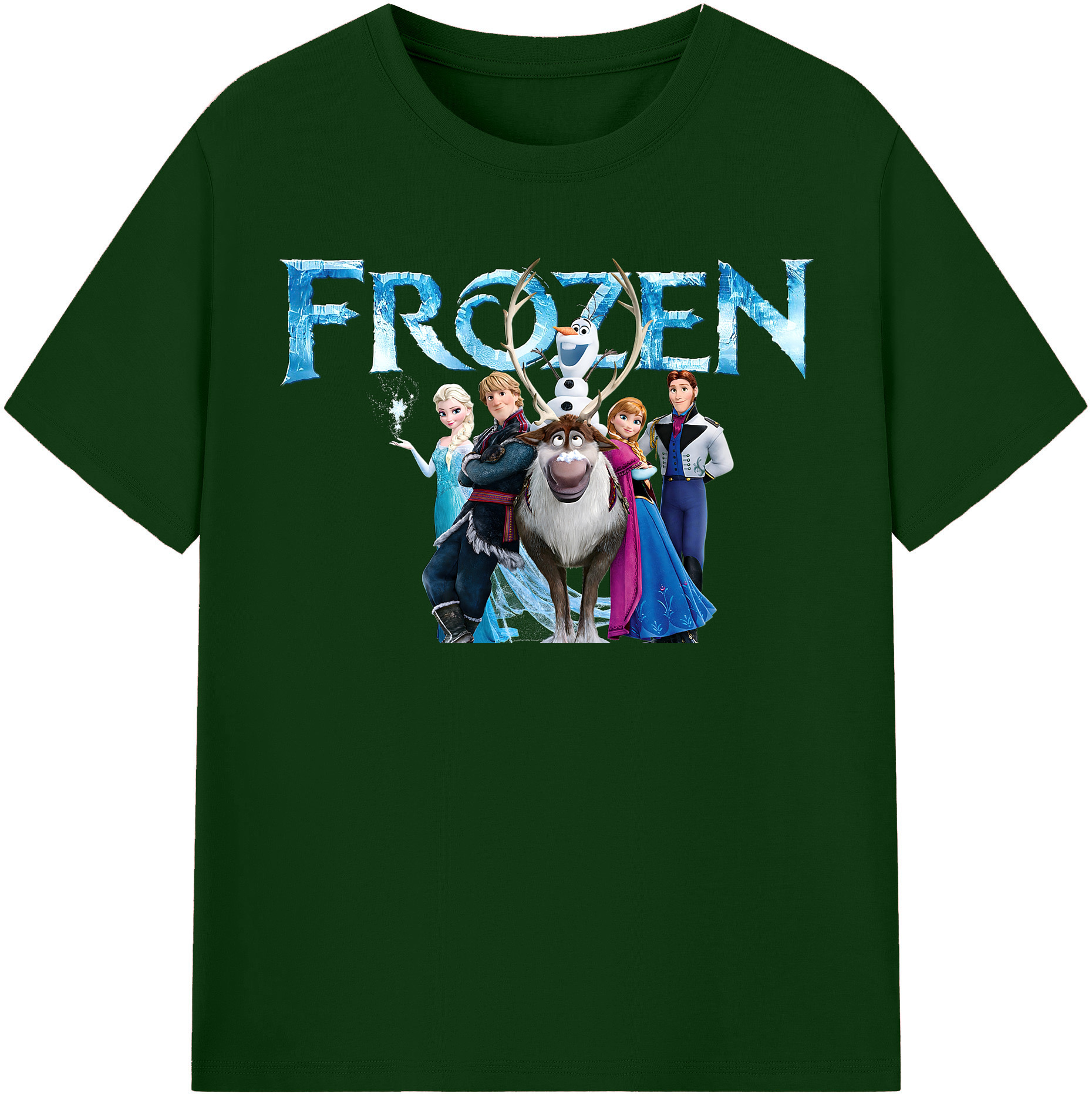 （画像用） アナと雪の女王 アンナ エルサ Frozen Anna Elsa 綿100％半袖Tシャツ（フロントプリント）